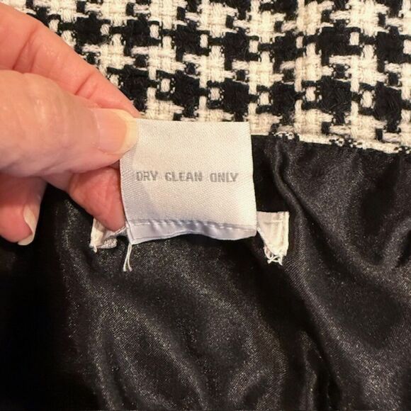Charlotte Russe Houndstooth Knit Black and White Mini Skirt Side Zip Size 7 - Picture 7 of 11